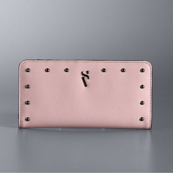 New Simply Vera Vera Wang Lilac Cream Studs Vivian Wallet - Picture 1 of 2
